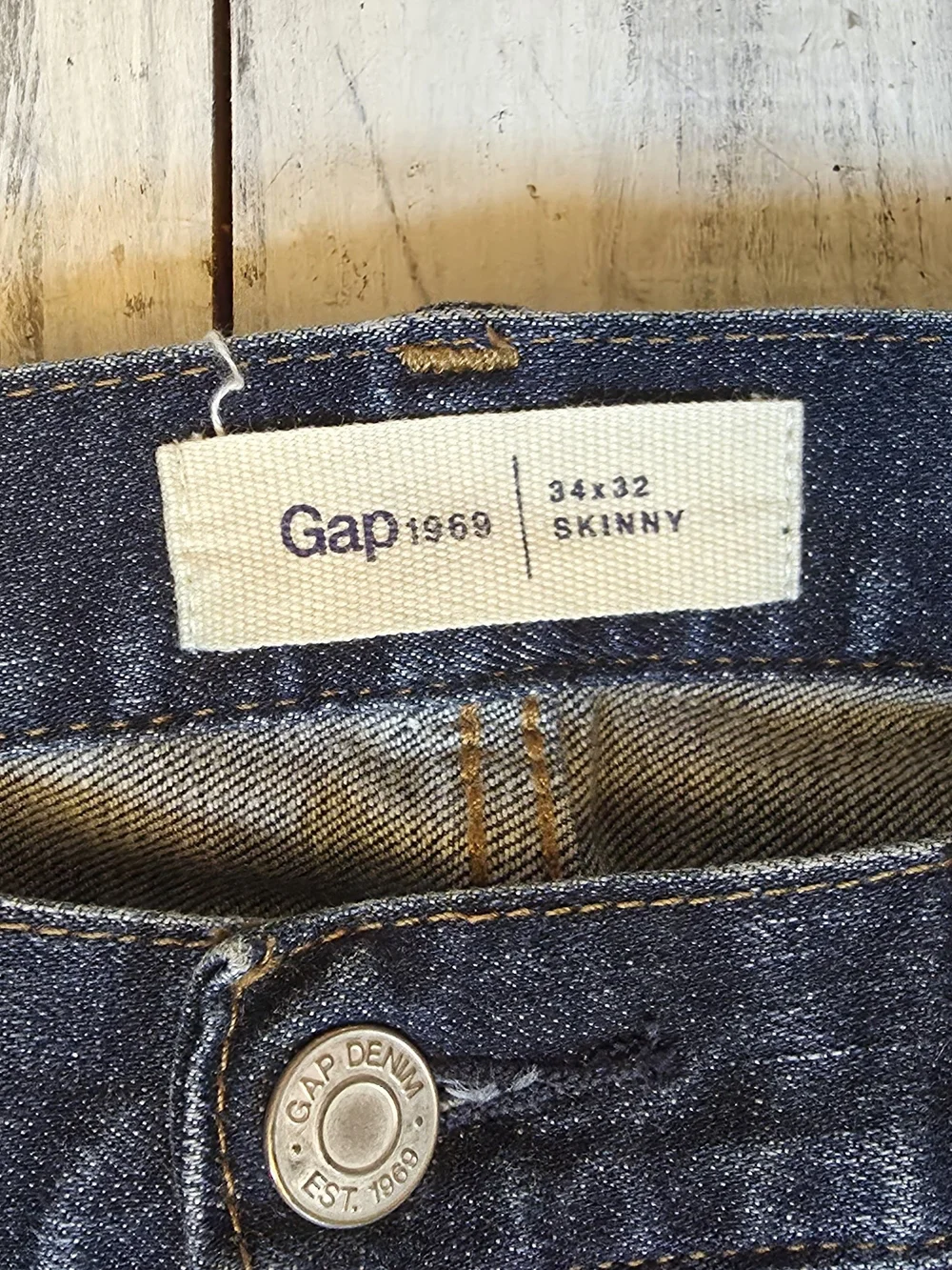 Gap 1969 Men's Skinny Jeans - Dark Indigo Stretch Denim 34x32
